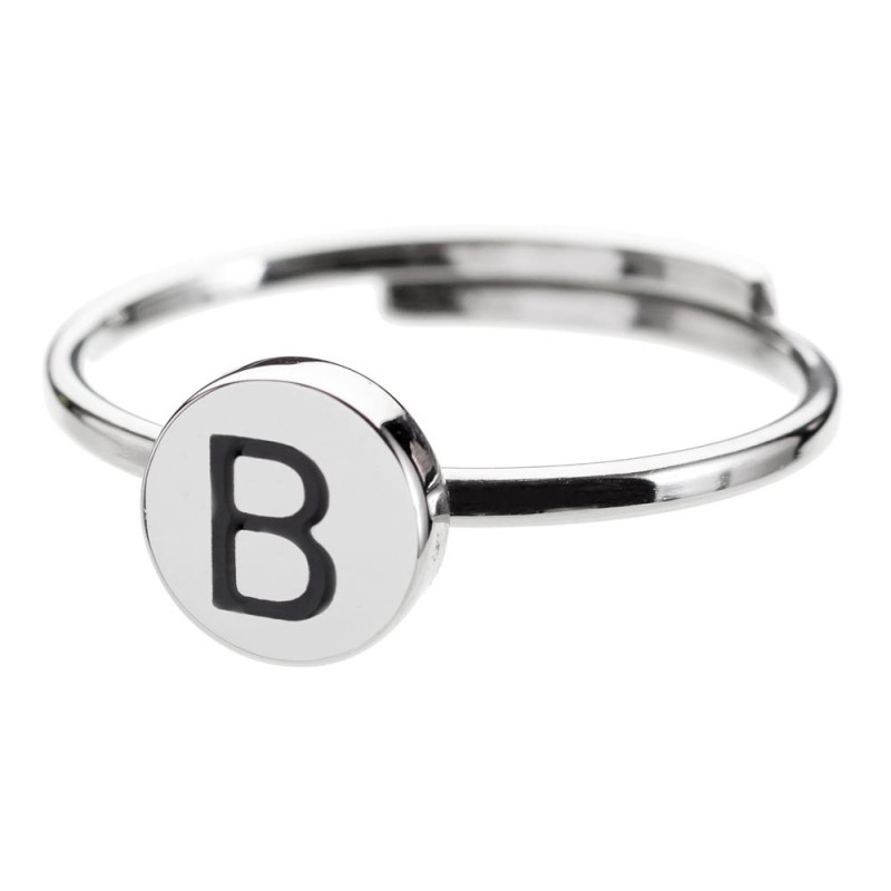 Anello con lettera smaltata