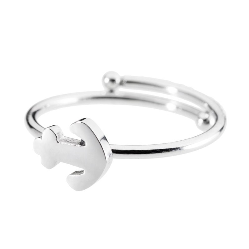 Anello in acciaio con ancora