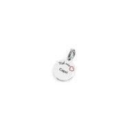 S.STEEL CHARM CAPRI S.steel round charm with Capri city's symbols image, 14 mm diameter. On the front side the charm is colored