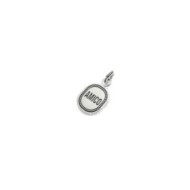 S.STEEL CHARM AMICO Polished s.steel charm size 12*10,70 mm, 1,40 mm thickness, on the top welded ring with 4 mm diameter. On th