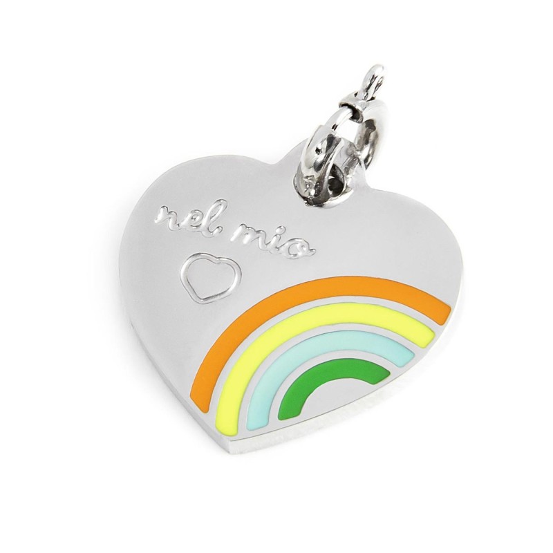 Charm cuore arcobaleno