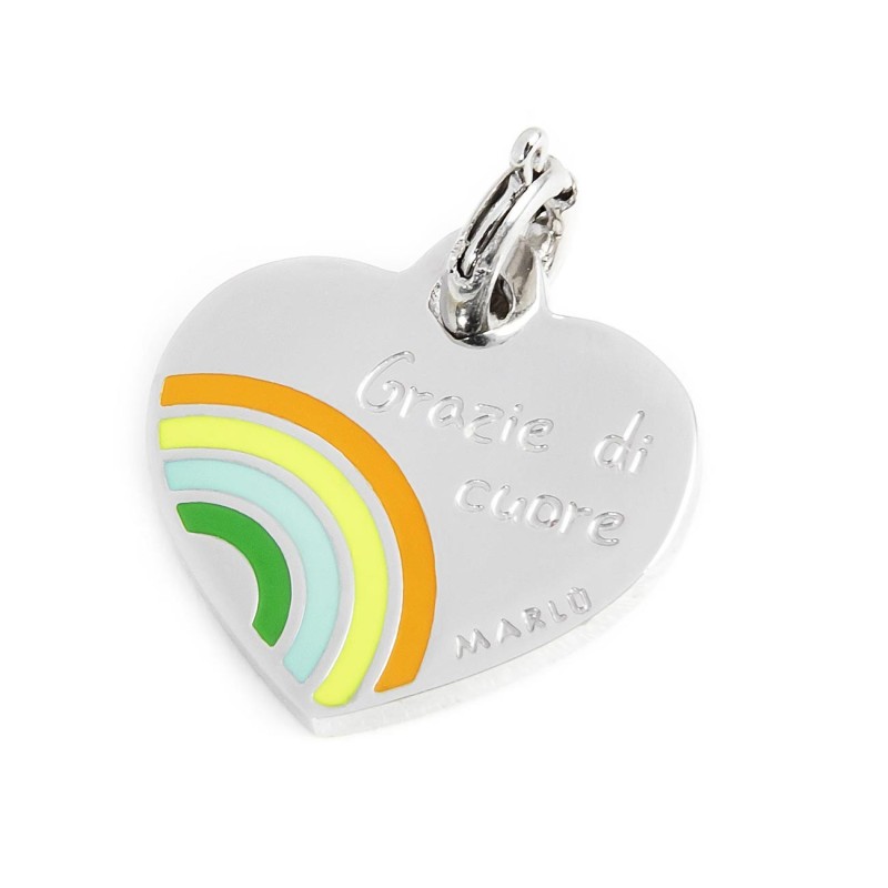 Charm cuore arcobaleno