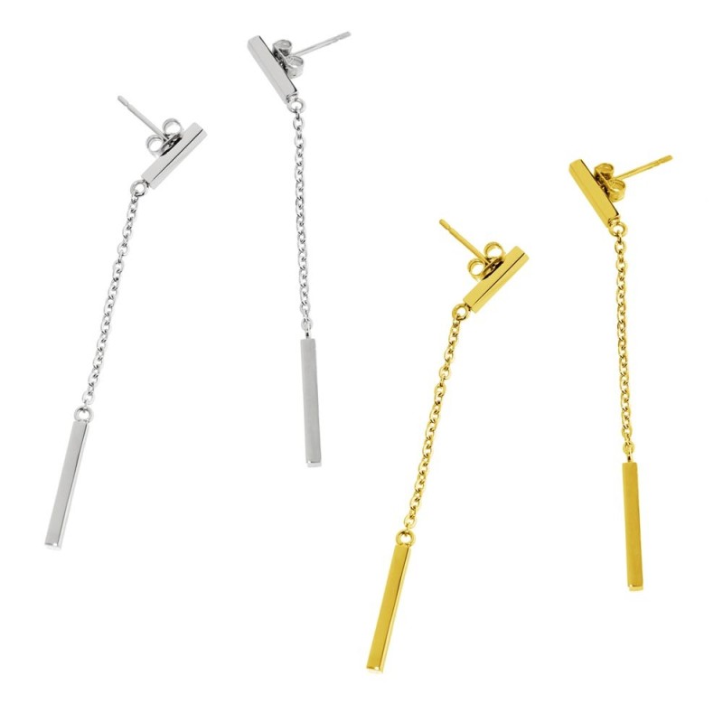 Orecchini pendenti con barretta