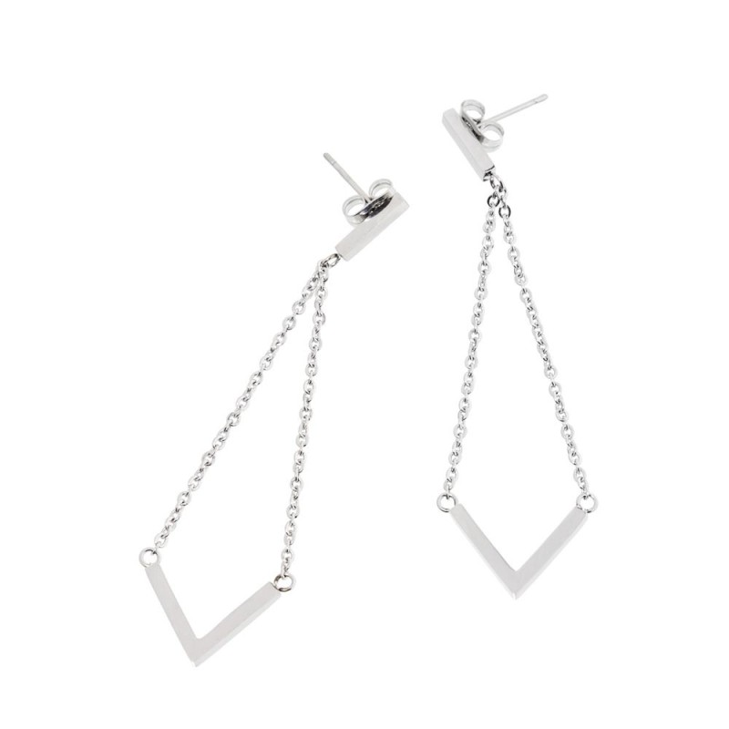 ORECCHINI IN ACCIAIO CON V