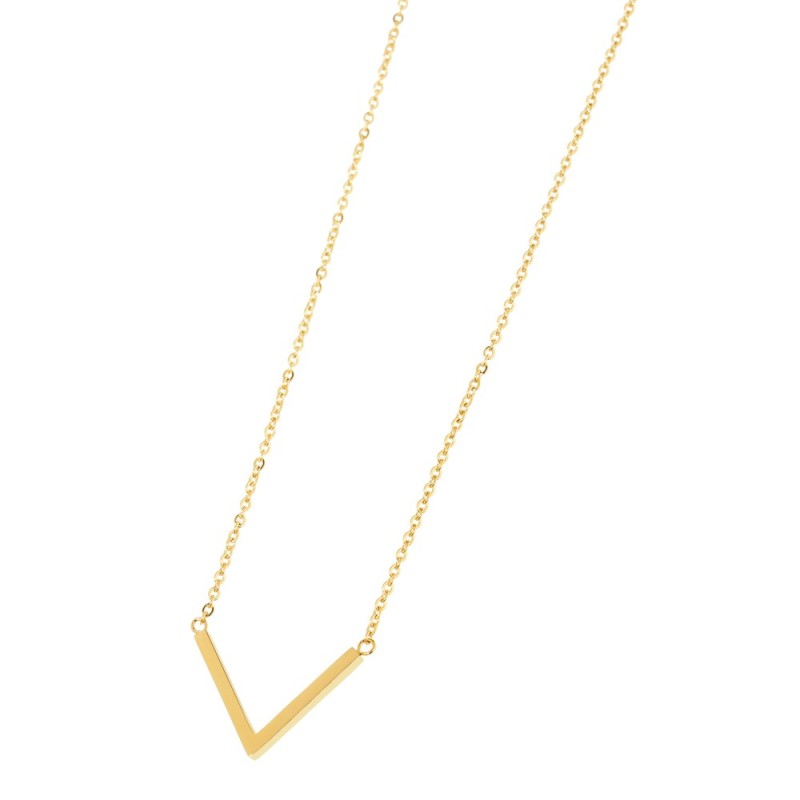 COLLANA IN ACCIAIO CON V