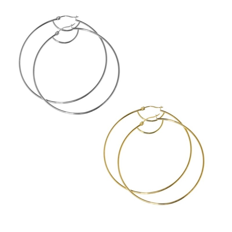 ORECCHINO ACCIAIO CERCHIO 63 MM