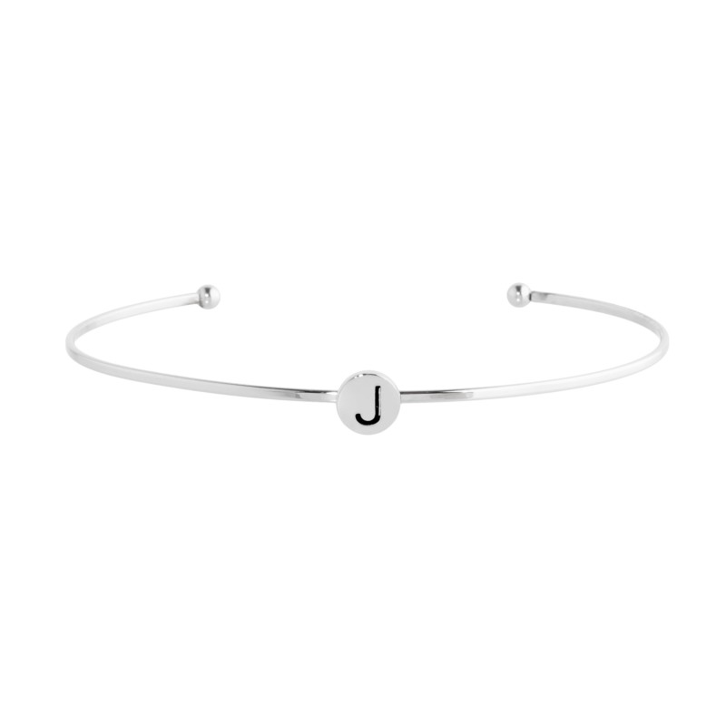 Bracciale rigido con lettera smaltata