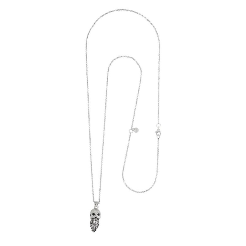 COLLANA ACCIAIO TESCHIO CON LA BARBA