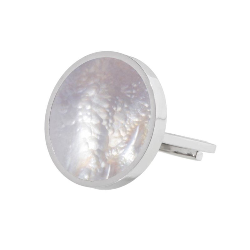 ANELLO ACCIAIO CON MADREPRLA