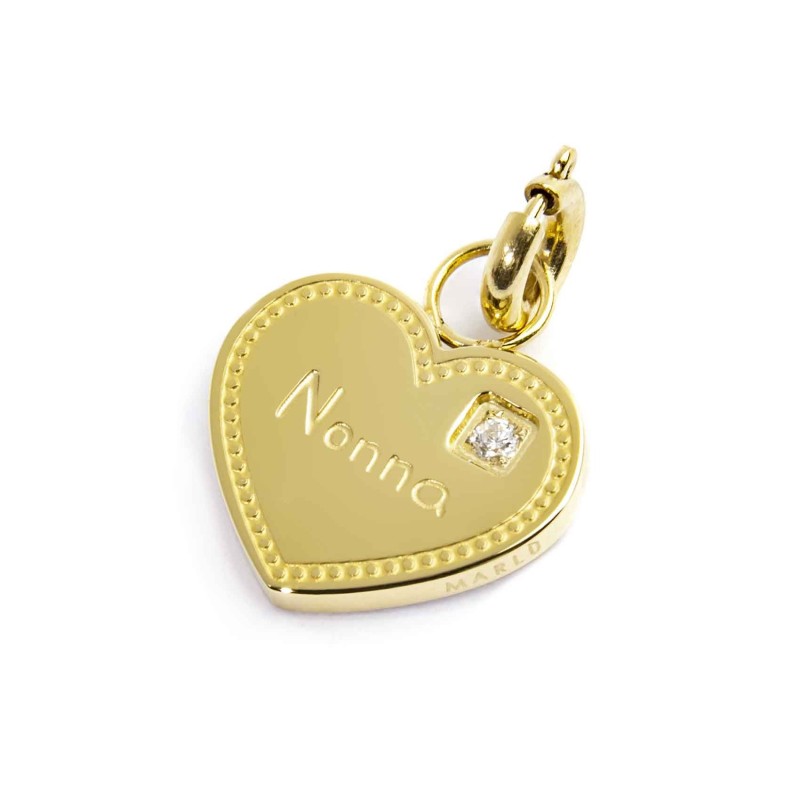 Charm cuore nonna con zircone