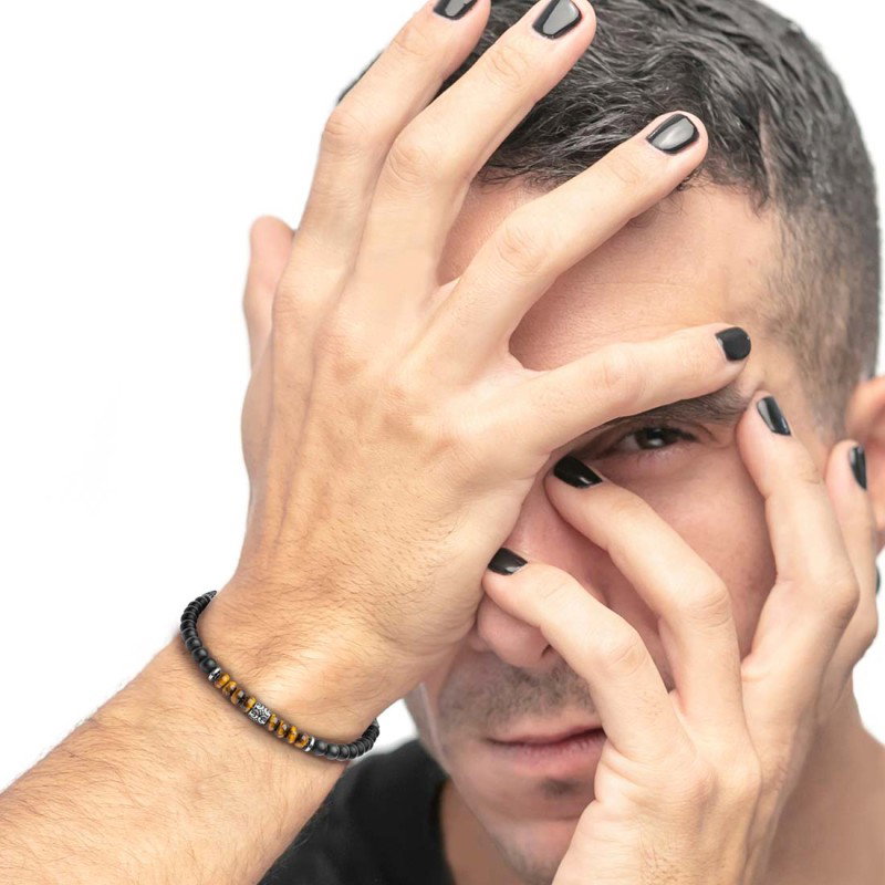 Bracciale onice e occhio di tigre
