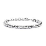 S.STEEL BR HEMATITE 8MM S.Steel bracelet with polished hematite spheres 8 mm diameter, in the center alternated with 4 polished