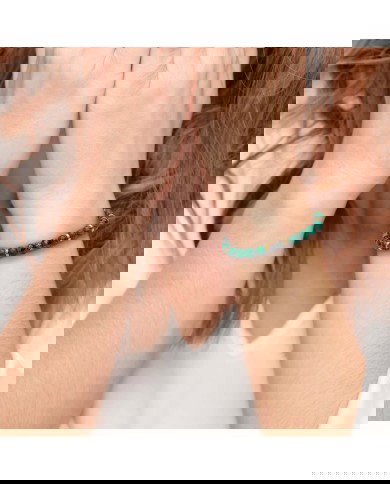 Bracciale malachite e occhio di tigre 8mm