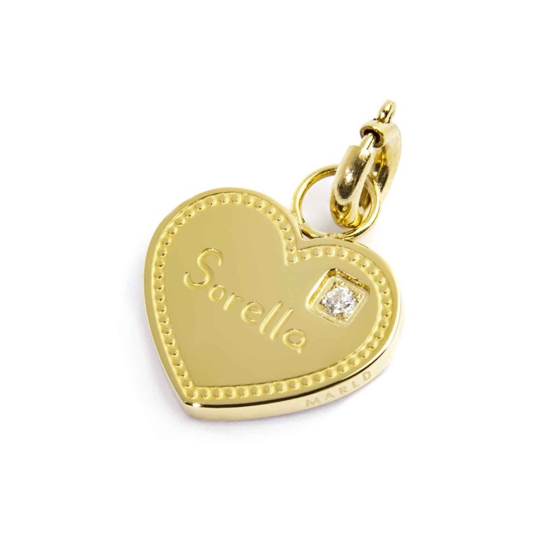 Charm cuore sorella con zircone