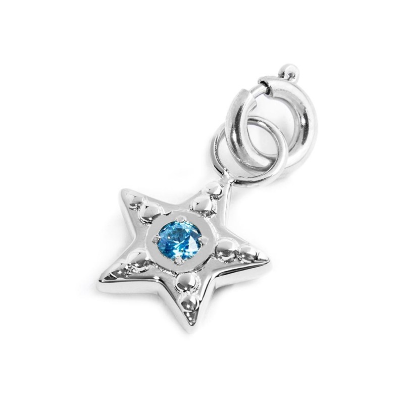 CHARM STELLA CON CZ AZZURRO