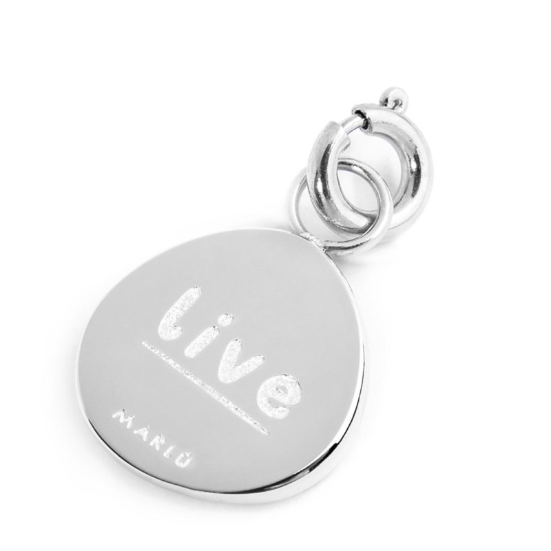 Charm medaglietta rosa dei venti e cristalli