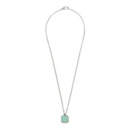 S.STEEL NECKLACE SQUARED TURQUOISE PENDANT S.steel necklace with grumetta chain 2,30 mm width and 1,30 thickness. Squared plate