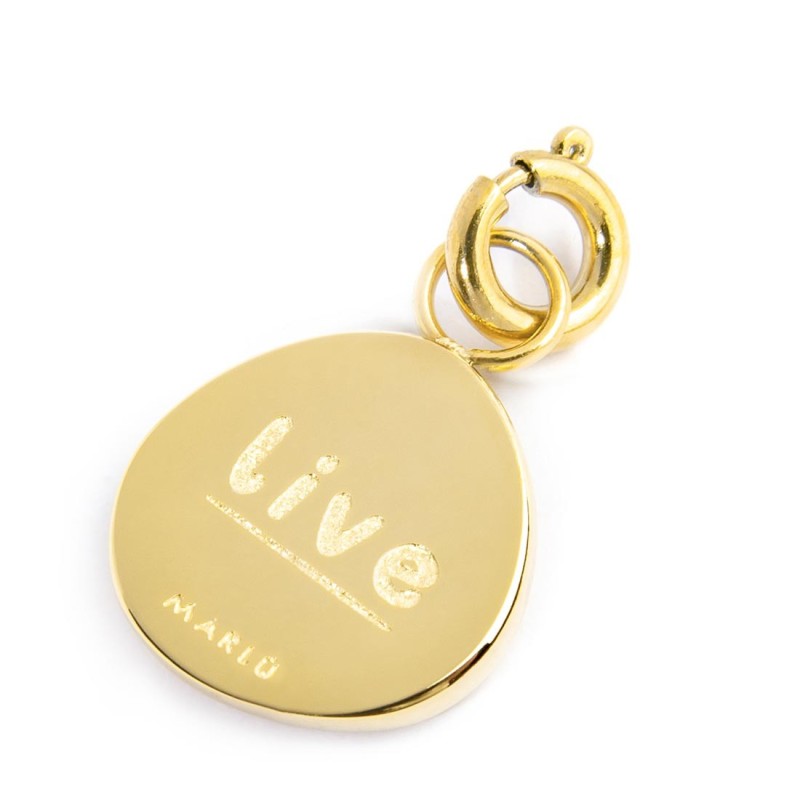 Charm medaglietta rosa dei venti e cristalli