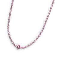 Collana tennis con zirconi e zircone centrale baguette