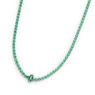 Collana tennis con zirconi e zircone centrale baguette
