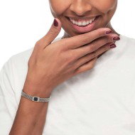 Bracciale con pietra centrale catena mesh