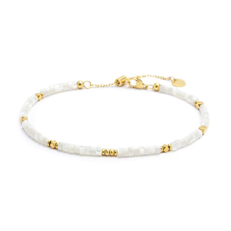 Cavigliera con rondelle madreperla