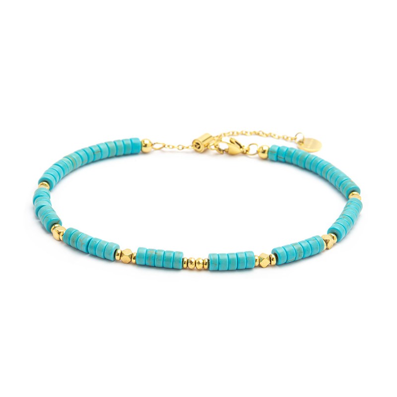 Cavigliera con rondelle turchesi