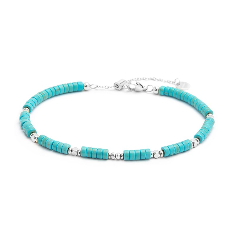 Cavigliera con rondelle turchesi