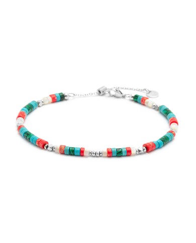 Cavigliera con rondelle multicolore