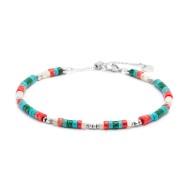 Cavigliera con rondelle multicolore