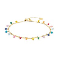 Cavigliera catena con agata colorata pendente