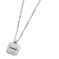 Collana catena grumetta con piastrina quadrata pendente