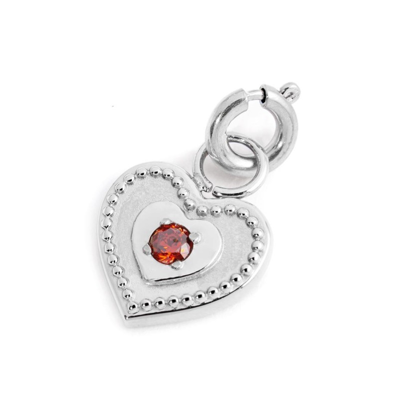 Charm cuore con zircone