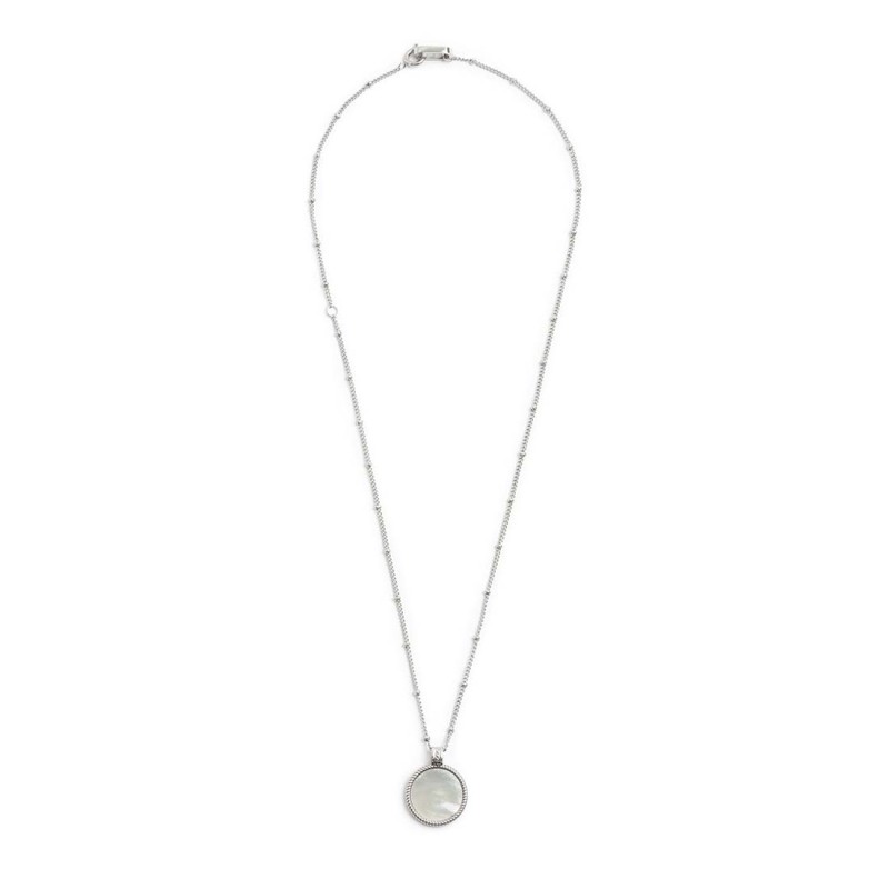 Collana catena grumetta con piastrina tonda pendente