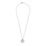 Collana catena grumetta con piastrina tonda pendente