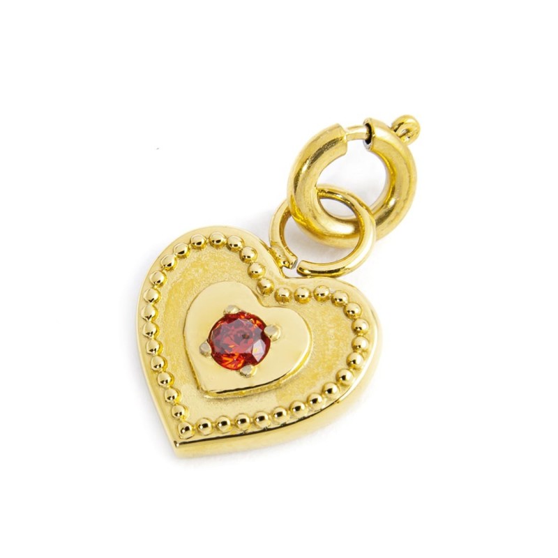 CHARM CUORE CON CZ ROSSO