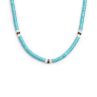 Collana con perle di fiume e collana con dischetti di pietre