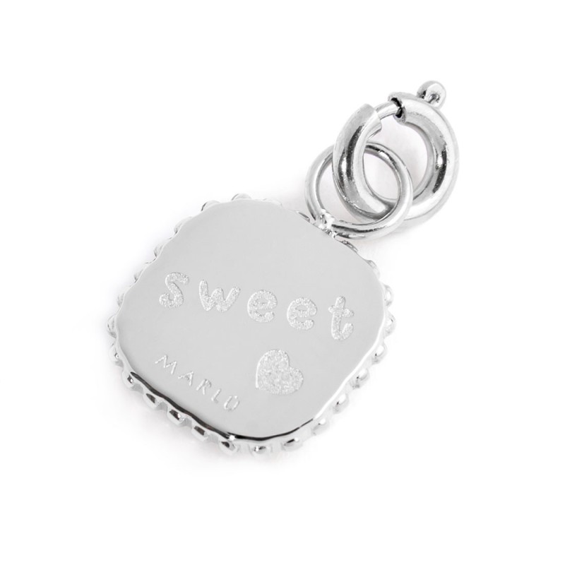 Charm piastrina cuore con zircone