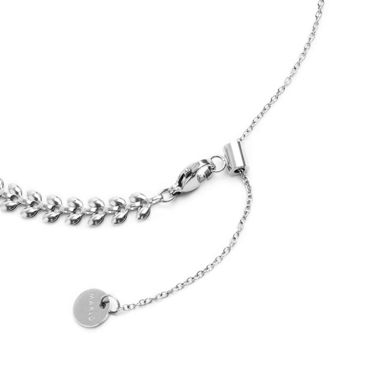 Collana catena a foglia e collana con pietre a rondelle