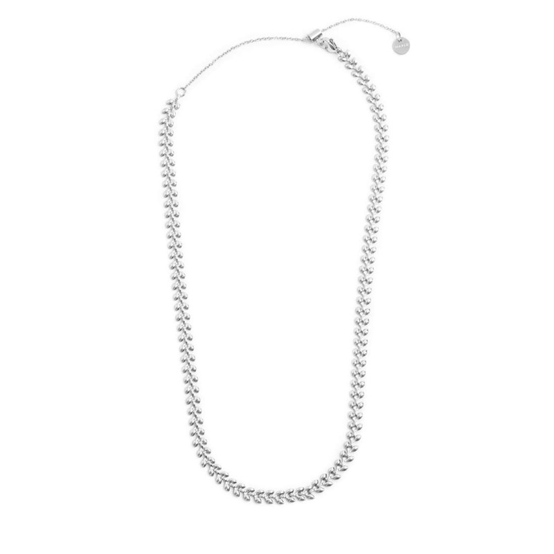 Collana catena a foglia e collana con pietre a rondelle