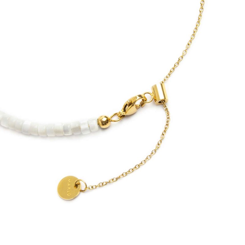 Collana catena a foglia e collana con pietre a rondelle