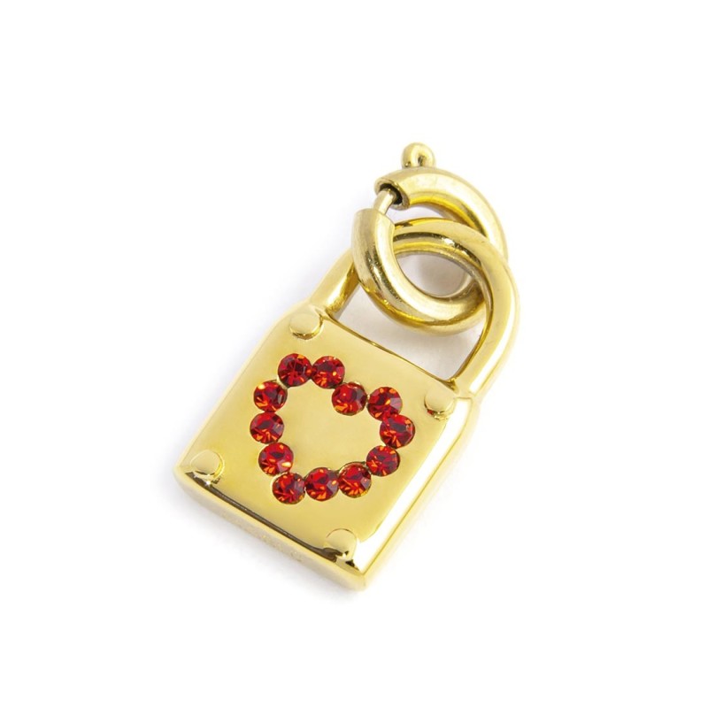 CHARM LUCCHETTO CON CRISTALLI ROSSI