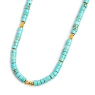 Collana catena a foglia e collana con pietre a rondelle