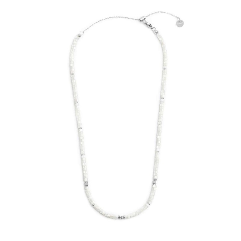 Collana catena a foglia e collana con pietre a rondelle