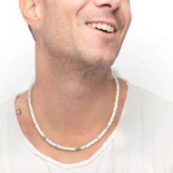 Collana catena a foglia e collana con pietre a rondelle