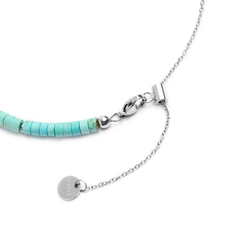 Collana catena a foglia e collana con pietre a rondelle