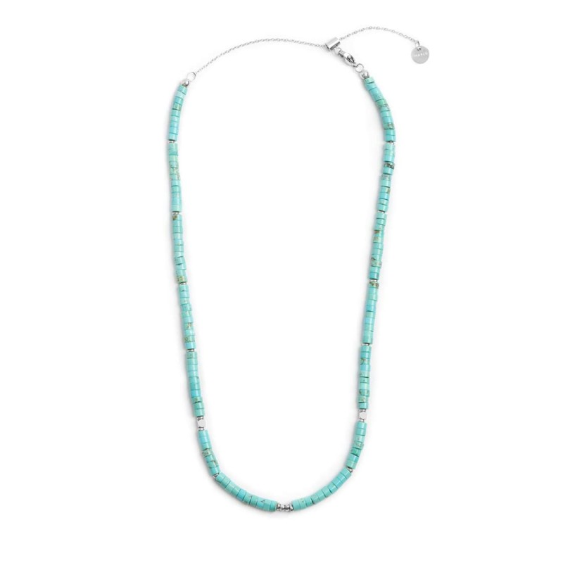 Collana catena a foglia e collana con pietre a rondelle