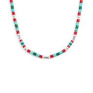 Collana catena a foglia e collana con pietre a rondelle