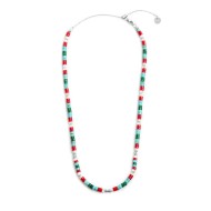 Collana catena a foglia e collana con pietre a rondelle