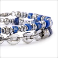 Bracciale con pietre a rondella e bracciale con sodalite